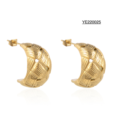 Pendientes de acero inoxidables del perno prisionero del oro de Diamond Pendant Earrings 14k del modelo de la armadura