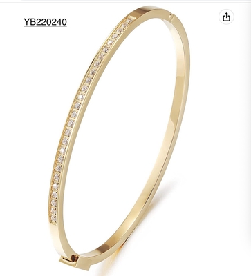 Bling Bling All Rhinestone Snap On Gold Bracelet Charm Pulseras para mujeres