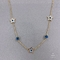 Conjunto de joyas de acero inoxidable chapado en oro de 14 quilates Conjunto de pulsera de collar de globo ocular azul fresco