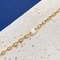 Pulsera con abalorio de concha de aniversario de 16 cm Pulsera de eslabones de oro inoxidable para mujer