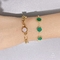 marca de diseñador independiente pulsera redonda de concha verde Cadena de mano de acero inoxidable