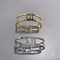 Brazalete de doble anillo con diseño de palabra L Brazalete de oro de acero inoxidable de 18 k