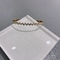 Brazalete de onda de acero inoxidable con diamantes de imitación de oro de 24 quilates de marca de lujo