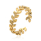 Abra las pulseras ajustables inoxidables del diseñador de las mujeres Brazalete de la hoja de oro 18k para la señora