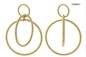 pendientes múltiples de acero inoxidables de los círculos del estilo americano de los pendientes del oro de los 5cm