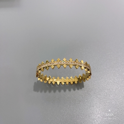 Brazalete de acero inoxidable de la joyería del oro de lujo de Olive Branch Inlaid Diamond Bracelet