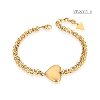 Niche Luxury Brand Jewelry Pulsera en forma de corazón de oro de 24 k Regalo del día de San Valentín