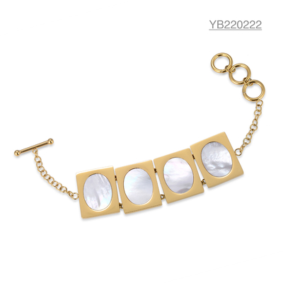 el Fritillary del 16cm Shell Pendant Jewelry Lush White embutió la pulsera colgante del brazalete de la hebilla