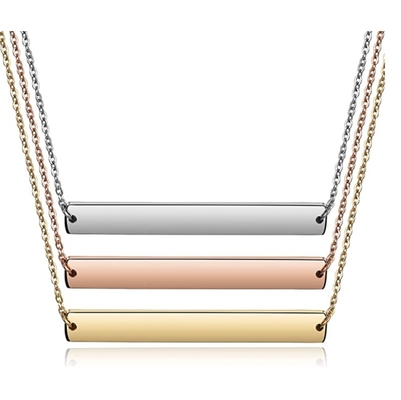 Los collares de la moda del acero inoxidable del ODM del OEM texturizaron el collar pendiente de la placa de identificación