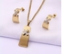 Conjunto de pendientes, collar y colgante con incrustaciones de diamantes de imitación de joyería de diseñador de acero inoxidable CE