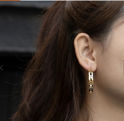 el oro 14K plateó los pendientes gruesos del aro embala la joyería del aro de Chunky Hoops Set Hypoallergenic Small