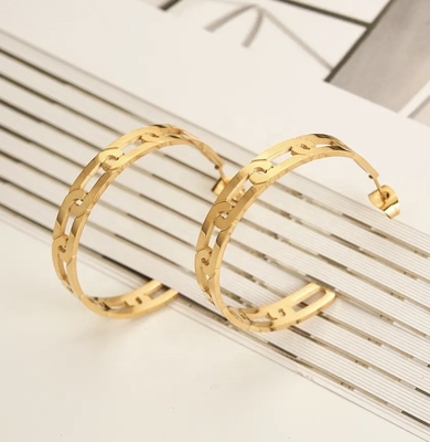 el oro 14K plateó los pendientes gruesos del aro embala la joyería del aro de Chunky Hoops Set Hypoallergenic Small
