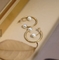 el oro 18K plateó los pendientes que la joyería de acero inoxidable C forma la perla de cadena para el partido