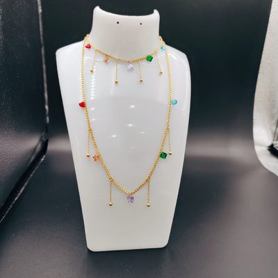 Nueva llegada de moda alta polaca más reciente oro color de acero inoxidable arete, collar, conjuntos de pulseras para dama