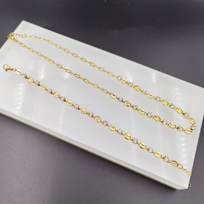 Nueva llegada de moda alta polaca más reciente oro color de acero inoxidable arete, collar, brazalete conjuntos con circo para dama