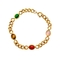 Conjunto de joyas de acero inoxidable collar de pulsera de piedra ovalada colorida para mujer