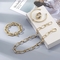 American Fashion 14k Gold Charm Bracelet Estilo INS Simple Gold Buckle Bangle