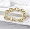 American Fashion 14k Gold Charm Bracelet Estilo INS Simple Gold Buckle Bangle