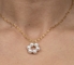 Collar de joyería de torque de compromiso Cadena de oro con colgante de círculo de perlas