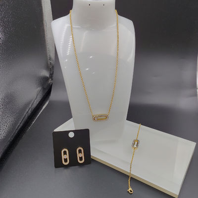 Nuevo aro de oro de color de acero inoxidable, collar, brazalete con concha para dama