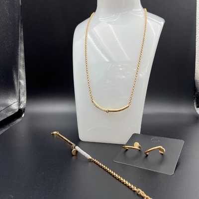2024 Nuevos juegos de joyería de acero inoxidable impermeable de moda, oro 18K, regalo de lujo, al por mayor