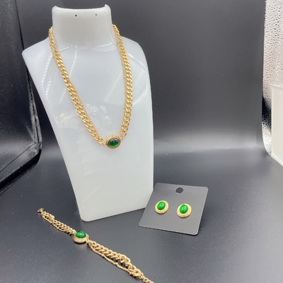 2024 Nuevos juegos de joyería de acero inoxidable impermeable de moda, oro 18K, regalo de lujo, al por mayor