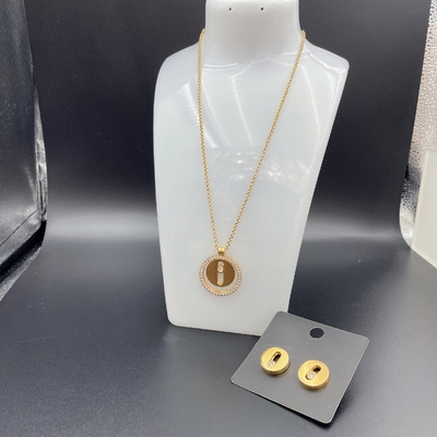 2024 Nuevos juegos de joyería de acero inoxidable impermeable de moda, oro 18K, regalo de lujo, al por mayor